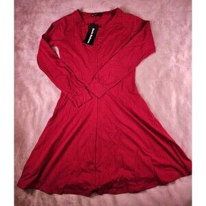 Sarin Mathews Red Long Sleeve Knit A-Line Dress Size S, NWT